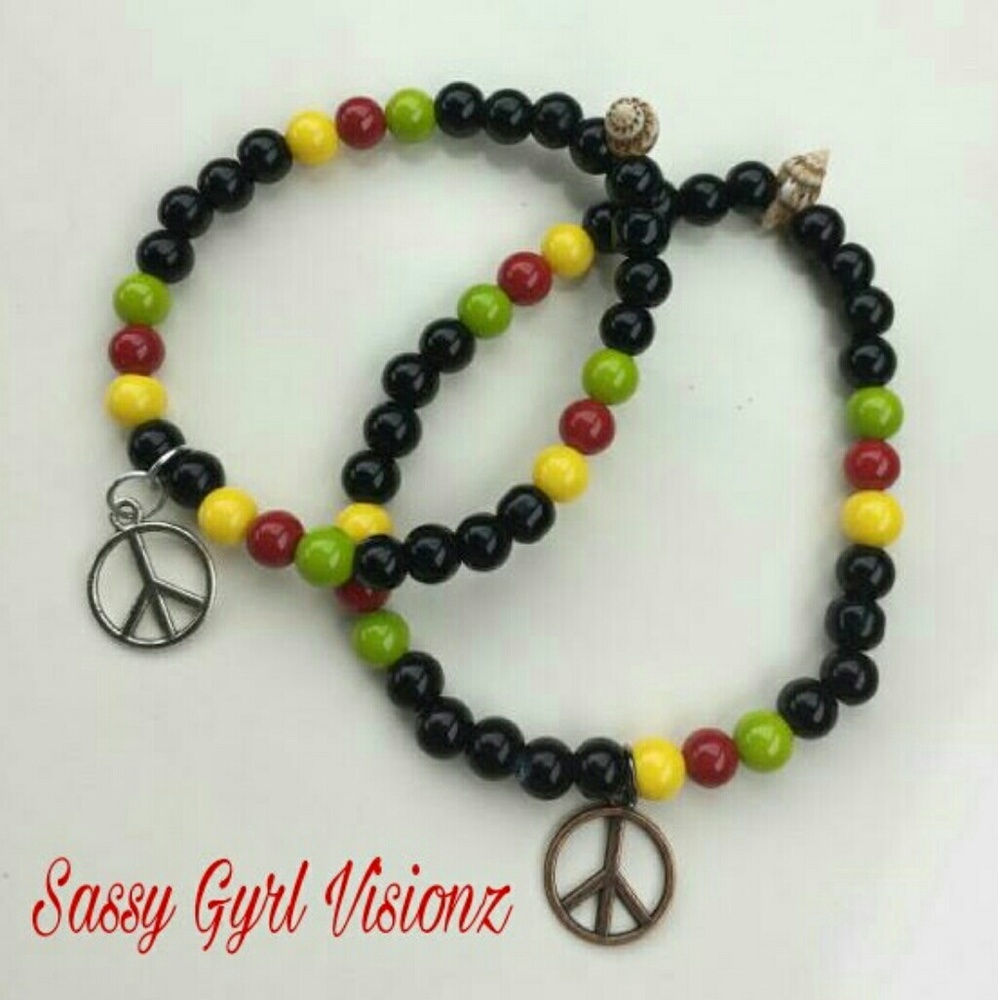 Rasta style beaded bracelets